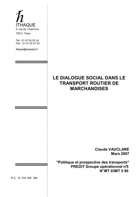 le dialogue social dans le transport routier de ... - Pmoioui.fr
