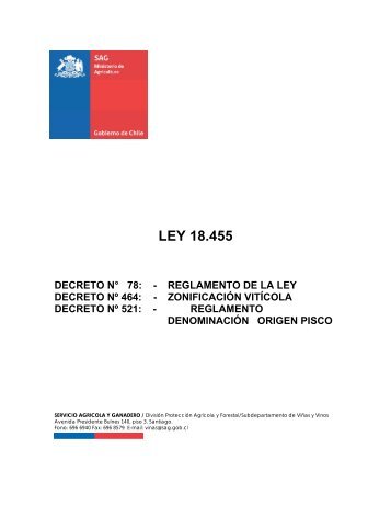 LEY 18.455 - Servicio AgrÃ­cola y Ganadero