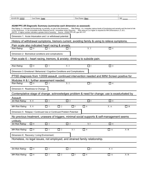 Asam Dimensions Chart