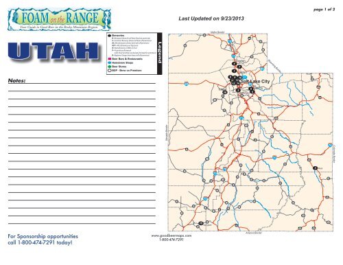 Utah Good Beer Map - Brewing News