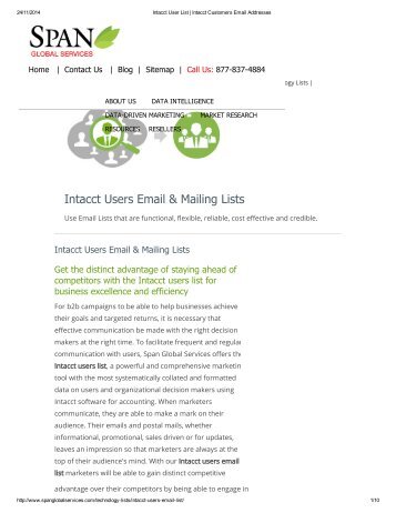 Give momentum to your b2b multi-channel campaigns with the result-oriented Intacct users list