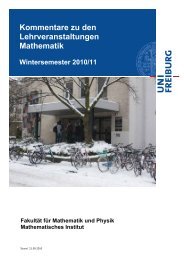 Kommentiertes Vorlesungsverzeichnis WS 2010/2011