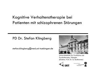 Kognitive Verhaltenstherapie bei Patienten mit ... - TAVT