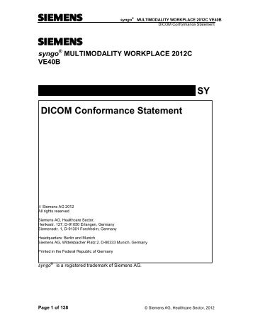 DICOM Conformance Statement - Siemens Healthcare