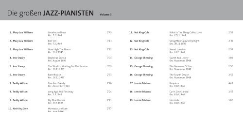 Die groÃen JAzz-PiAniSten - ZEIT Shop