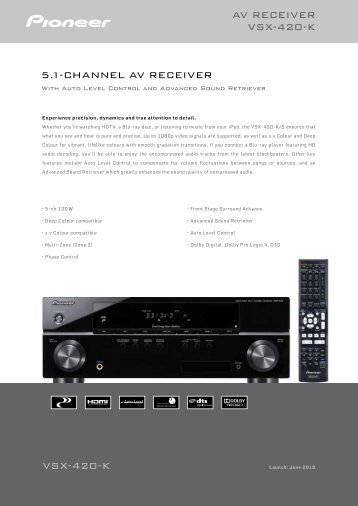 VSX-420-K 5.1-channel aV ReceiVeR aV ReceiVeR ... - Novomusica