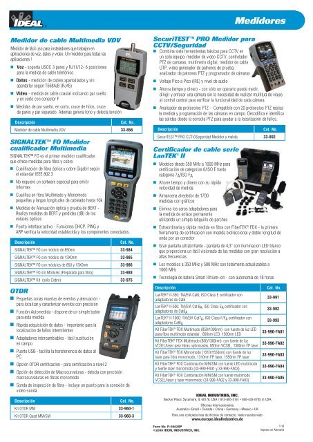 Medidor de cable VDV PRO & IENetâ¢ PRO - Farnell