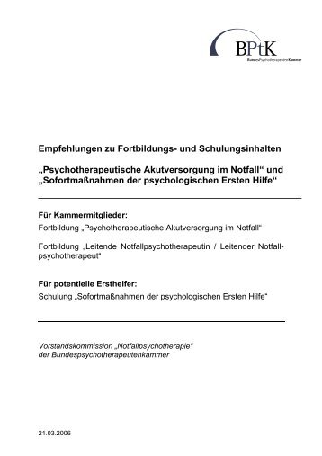 Psychotherapeutische Akutversorgung im Notfall