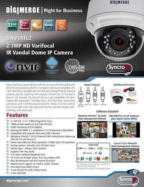 DNV14TL2 spec sheet - Digimerge