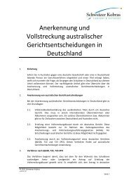 Anerkennung und Vollstreckung australischer ...