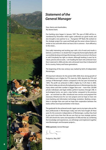 Revizorski izvjestaj 2006 (pdf) - Montenegro berza