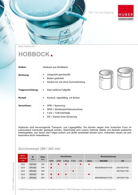 Hobbocks - HUBER Packaging Group