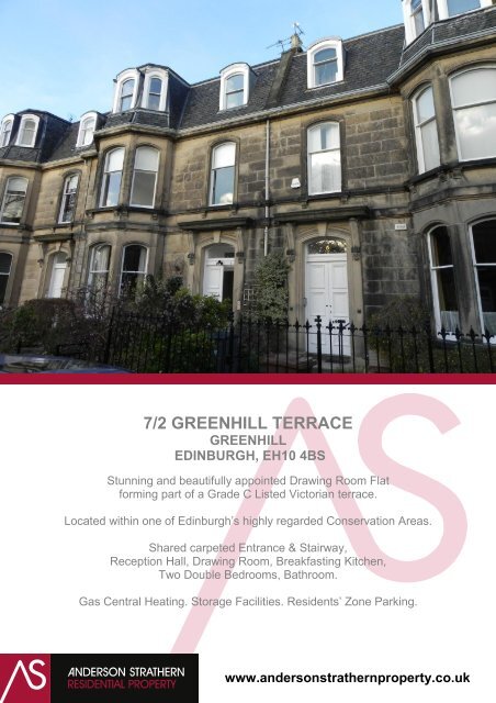 7/2 GREENHILL TERRACE - Anderson Strathern.....