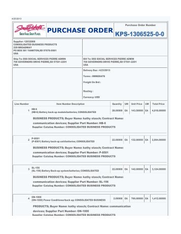 PURCHASE ORDER - OPEN SD