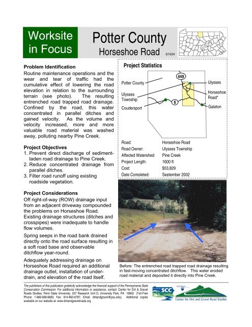 Potter County - Center for Dirt and Gravel Road Studies - Penn State ...