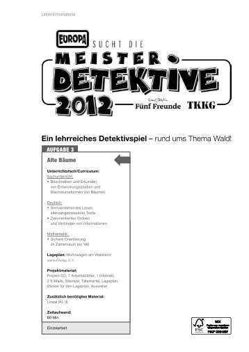 Ein lehrreiches Detektivspiel – rund ums Thema Wald!