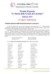 Verbale Premio di poesia 2011 per sito - Parrocchia S.Maria delle ...