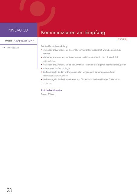 Gecertificeerde opleidingen niveau C - Fedweb