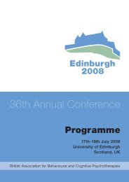 Conference Programme - BABCP Conference