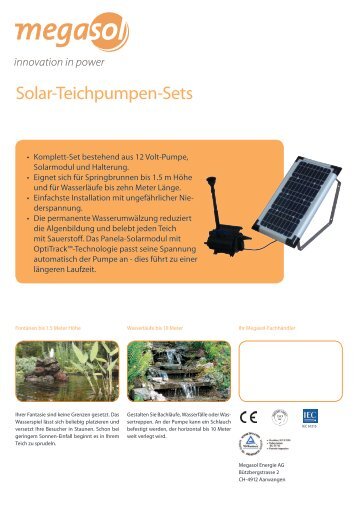Datenblatt Solar-Teichpumpen - Megasol