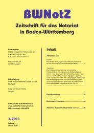 BWNotZ 1/2011 - Württembergischer Notarverein e.V.