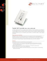 TruLinkÂ® A/V Controller (Part #: 2601-40099-000) Smart ... - Quiktron