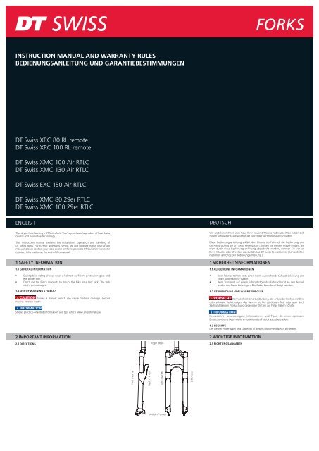 INSTRUCTION MANUAL AND WARRANTY RULES BEDIENUNGSANLEITUNG UND ...