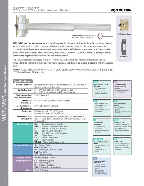 Von Duprin 98-99 Series Exit Devices - Access Hardware Supply