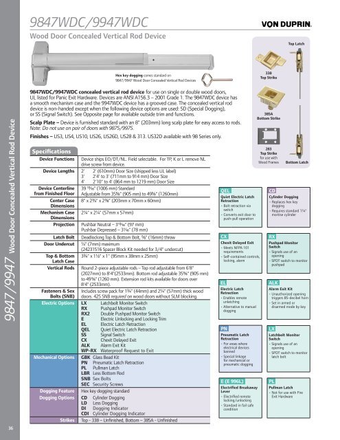 Von Duprin 98-99 Series Exit Devices - Access Hardware Supply