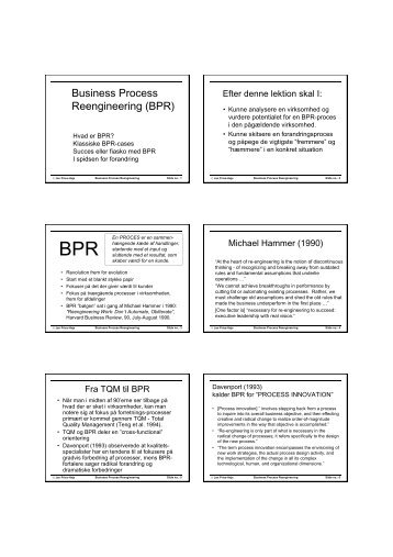 Business Process Reengineering (BPR)