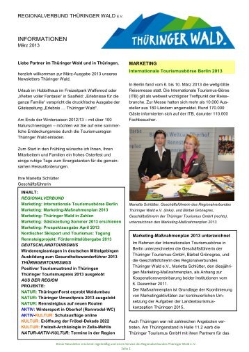 Newsletter des Regionalverbundes - Ausgabe 3 ... - Thüringer Wald