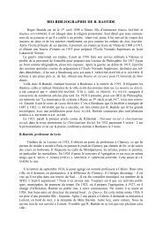 Bio-bibliographie de Roger Bastide - Claude RAVELET