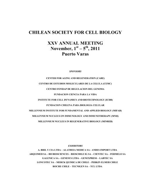 Final Program - sbcch | Sociedad de BiologÃ­a Celular de Chile