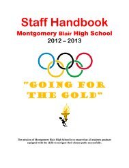 The Staff Handbook - Montgomery Blair High School