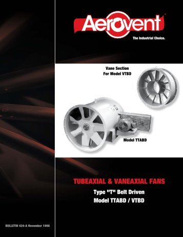 Tubeaxial & Vaneaxial Fans Type T (Models TTABD, VTBD) - Aerovent