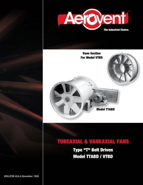 Tubeaxial & Vaneaxial Fans Type T (Models TTABD, VTBD) - Aerovent