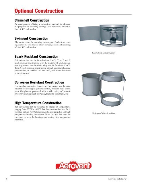 Tubeaxial & Vaneaxial Fans Type T (Models TTABD, VTBD) - Aerovent