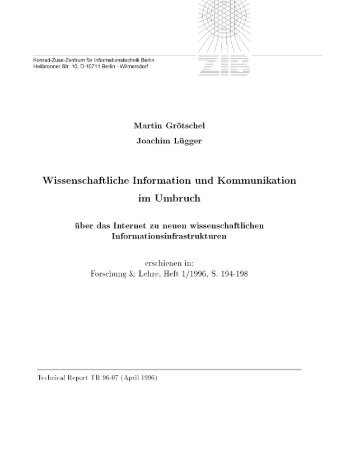 issenschaftliche Information und omunikation im bruch - ZIB