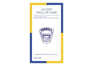 2007 Wall of Fame Inductees - Cornell School District