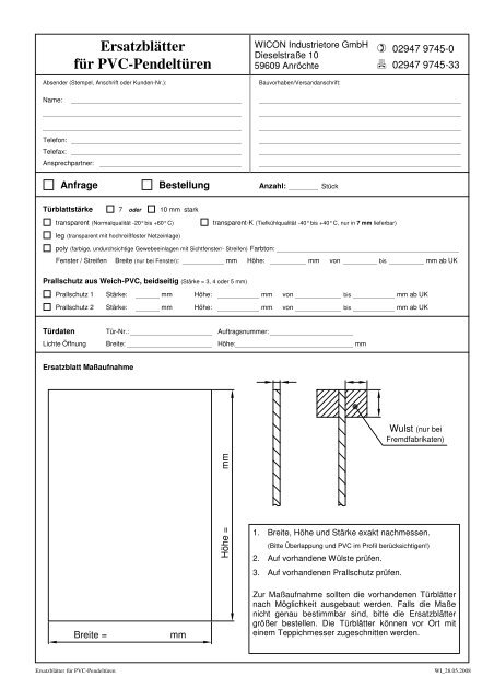 Weich-PVC und Polyethylen - WICON Industrietore GmbH