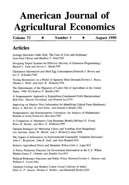 agricultural economics research papers pdf