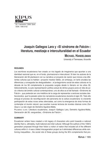 literatura, mestizaje e interculturalidad en el Ecuador - Repositorio ...