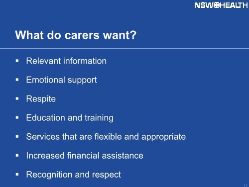 Review of the 1999 Carers Statement 28 June 2006 - NCOSS