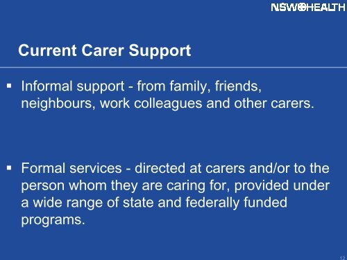 Review of the 1999 Carers Statement 28 June 2006 - NCOSS