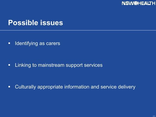 Review of the 1999 Carers Statement 28 June 2006 - NCOSS