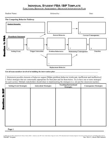 Individual Student FBA/BIP Template - Safe Schools Healthy Students