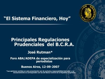 Principales regulaciones del B.C.R.A - ABA Asociación de Bancos ...