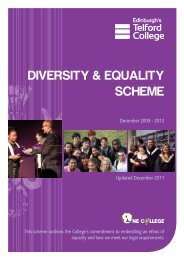 DIVERSITY & EQUALITY SCHEME - Edinburgh's Telford College