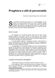 Preghiera e stili di personalitÃ  - Istituto Superiore per Formatori