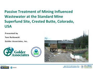 Passive treatment of mining wastewater with a biochemical reactor ...